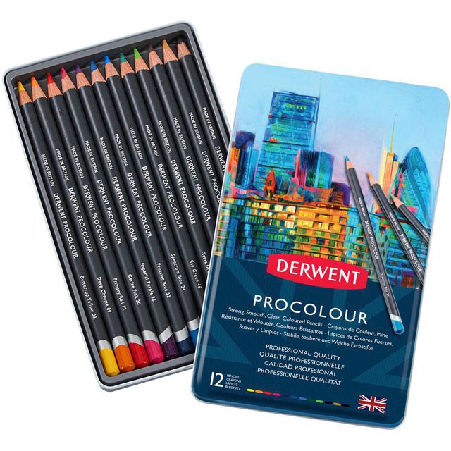 DERWENT（ダーウェント） 色鉛筆 プロカラー 2302505 12色セット メタルケース