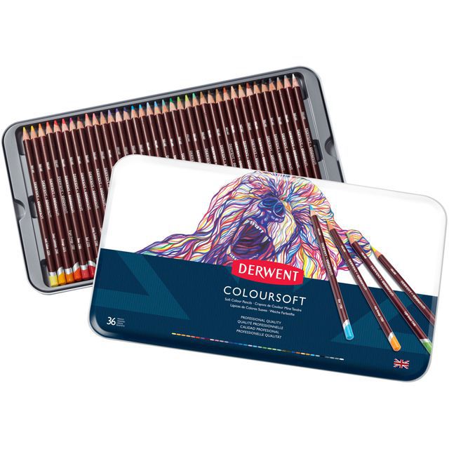 DERWENT（ダーウェント） 色鉛筆 カラーソフト 0701028 36色セット メタルケース