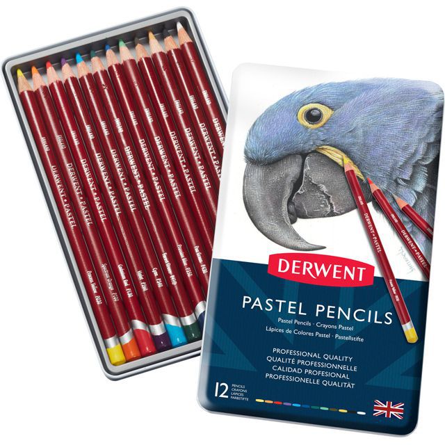 DERWENT（ダーウェント） 色鉛筆 パステルペンシル 32991 12色セット メタルケース