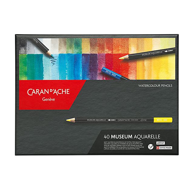 CARAN D'ACHE（カランダッシュ） 水彩色鉛筆 ミュージアムアクアレル 40色セット紙箱入 3510-340