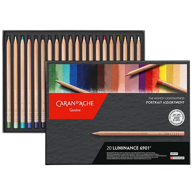 CARAN D'ACHE（カランダッシュ） 油性色鉛筆 ルミナンス6901 ポートレート20色セット 紙箱入 6901-920