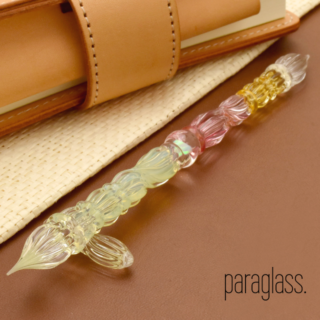 paraglass（パラグラス） ガラスペン 2way glass pen オパリングリーン×フェアリーピンク×レモンイエロー