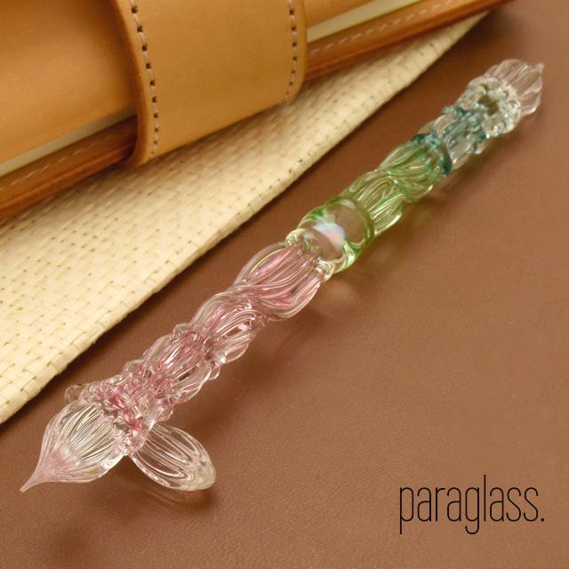 paraglass（パラグラス） ガラスペン 2way glass pen フェアリーピンク×エルブ×エバーグリーン