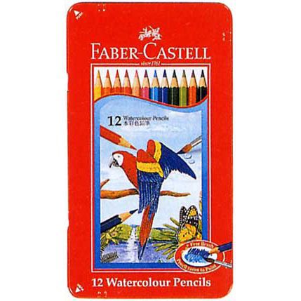 FABER-CASTELL（ファーバーカステル） 水彩色鉛筆 12色（赤色缶入）TFCB-WCP/12C
