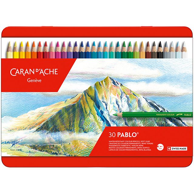 CARAN D'ACHE（カランダッシュ） 色鉛筆 パブロ油性色鉛筆 0666-330 30色（缶入）