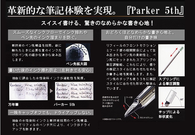 PARKER パーカー ボールペン 万年筆 5th 高級 筆記具 文具【通販】 | 世界の筆記具ペンハウス