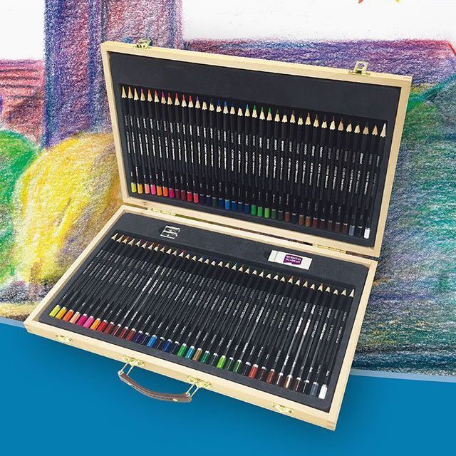 ダーウェント 色鉛筆 アカデミーカラー＆ウォーターカラーペンシルギフトBOX　ウッドボックス