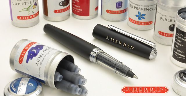 エルバン インクローラーボール カートリッジインク2色＆ペンセット HB29601 ブラックペン＆ブラック【ナイトブルー+ブラック】