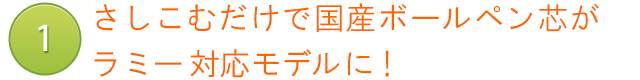 さしこむだけで国産ボールペン芯がラミー対応モデルに！