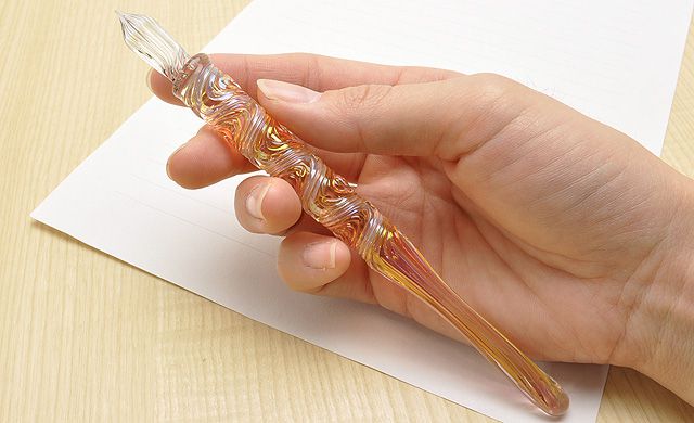 川西硝子ガラスペン さざなみタイニーST軸 セノーテ 細字 - 筆記具