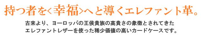 持つ者を<幸福>へと導くエレファント革。