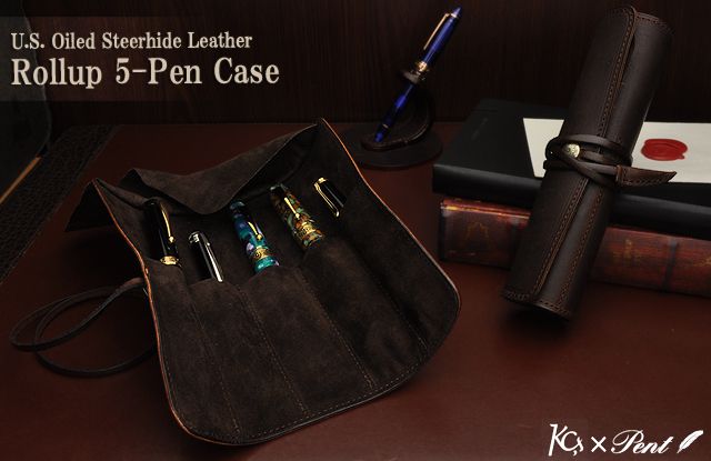 Pent〈ペント〉byケイシイズ オイルド ステアハイド ロールペンケース