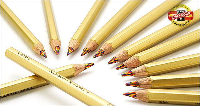 コヒノール　色鉛筆　マジックペンシル　3400　金軸　12本セット