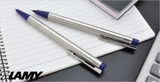 LAMY　ラミー　ボールペン　ロゴ　ステンレス　L205BL　ブルー