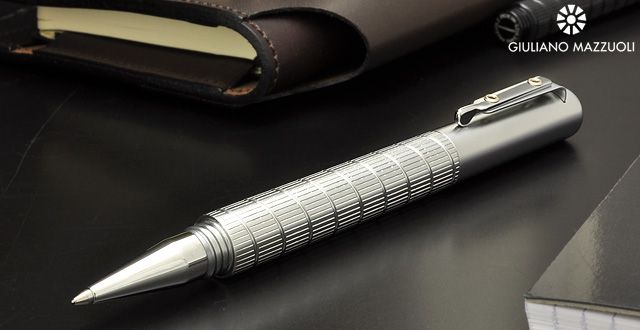 ジュリアーノ・マッツォーリ ボールペン オフィチーナ・ミニ End mill(エンドミル) クローム つや消し