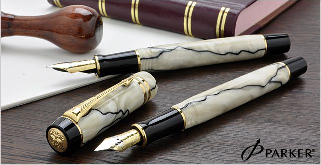 PARKER パーカー 万年筆 デュオフィールド パール＆ブラックGT