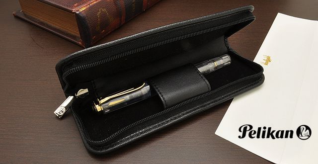 Pelikan ペリカン 本革 レザーペンケース TGX-2 2本用 ブラック | 世界