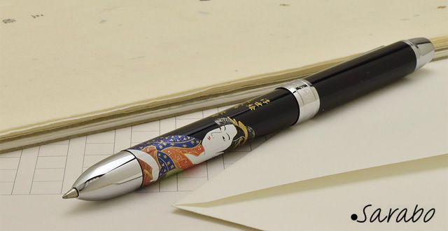 プラチナ万年筆 複合筆記具 DOUBLE R3 ACTION　sarabo 近代蒔絵　MWB-3000GM-2　ウタマロ　黒