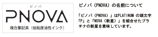 「ピノバ（PNOVA）」はPLATINUMの頭文字「P」と「NOVA（新星）」を組合せたプラチナの新星を意味しています。