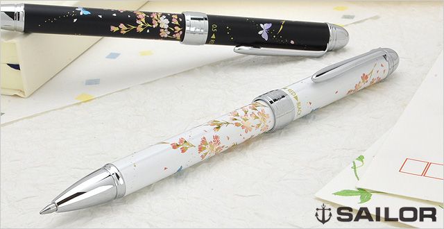 セーラー万年筆 複合筆記具 優美蒔絵3 16-0344-210　枝垂桜　ホワイト