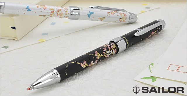 セーラー万年筆 複合筆記具 優美蒔絵3 16-0344-220　枝垂桜　ブラック