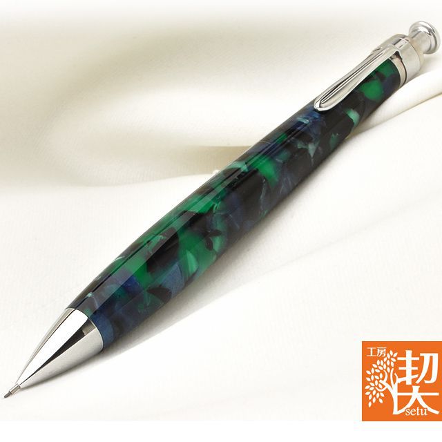 Pent〈ペント〉 ペンシル 0.5mm ｂｙ工房 楔 ペンシル 0.5mm アクリル エメラルド森の精霊　～Emerald Forest～