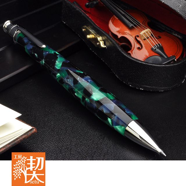 Pent〈ペント〉 芯ホルダー 2mm ｂｙ工房 楔 芯ホルダー アクリル エメラルド森の精霊　～Emerald Forest～