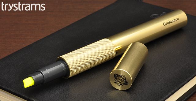 トライストラムス マーカー Orobianco〈オロビアンコ〉 BRASS THVPM01 真鍮カバー 蛍光黄 シングル 角芯4mm