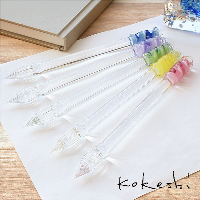 即日出荷OK】Kokeshi（コケシ）ガラスペン リボンケーン Drops
