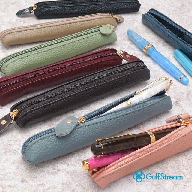 即日出荷OK】本革スリムペンケース Gulf Stream ガルフストリーム