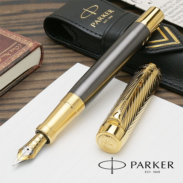 ★超美品！PARKER,パーカー,デュオフォールド プレステージ 万年筆 パーカー 万年筆 デュオフォールド プレステージ アローGT