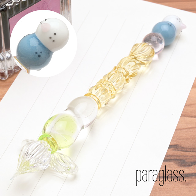 paraglass パラグラス ガラスペン animal glass pen セキセイインコ