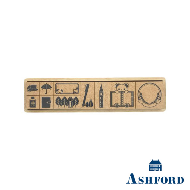 ラバースタンプ セット ASHFORD アシュフォード 40周年 ラバースタンプセット 0976-003 | ペン