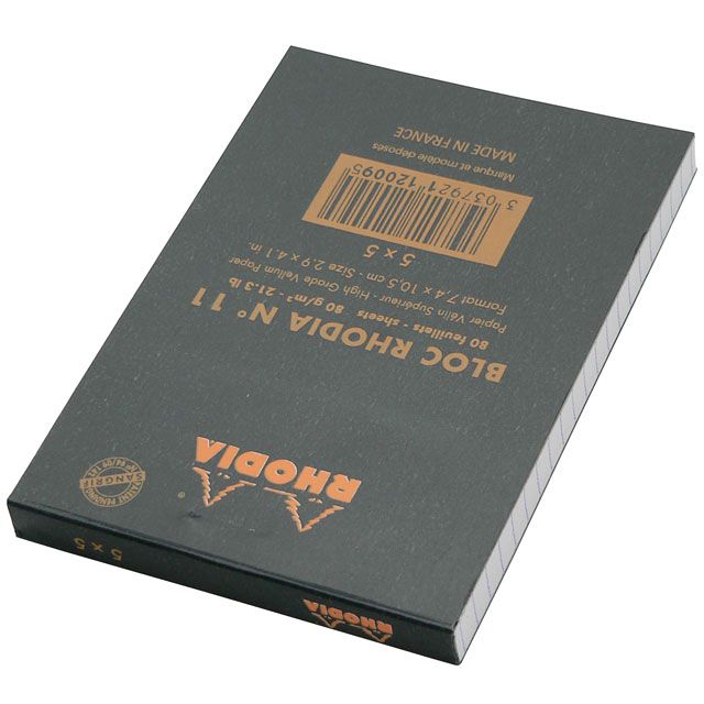 RHODIA（ロディア） ブロックロディア No.11 A7 単品 ブラック 5mm方眼 CF112009