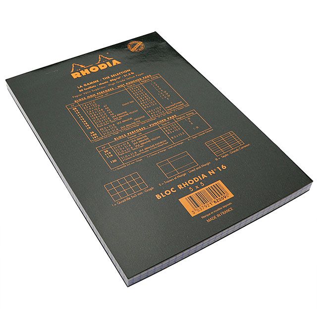 RHODIA（ロディア） 単品 ブロックロディア No.16 ブラック 5mm方眼 CF162009