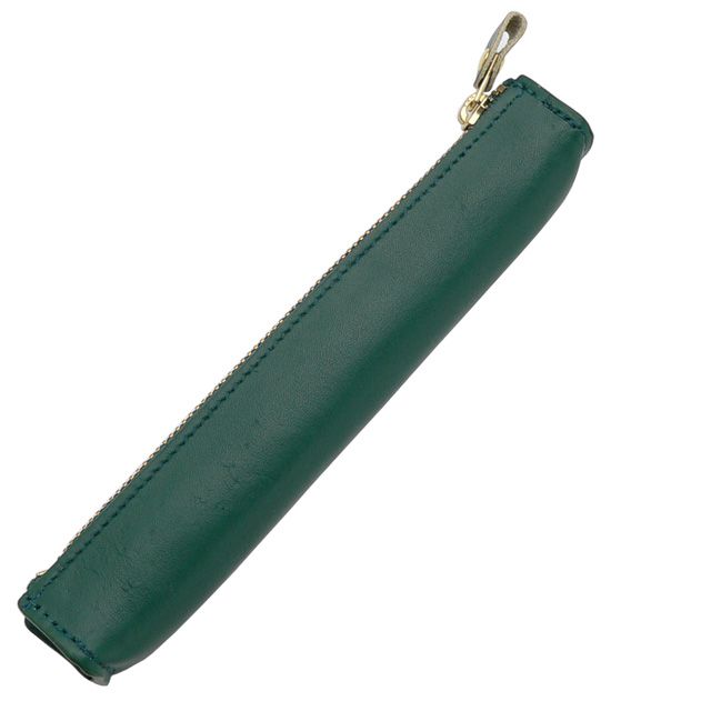ライフ 本革 ペンケース 小 1本用 緑 SA316C