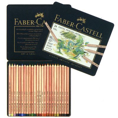 FABER-CASTELL ファーバーカステル 色鉛筆 ピット パステル鉛筆 24色（缶入） | 世界の筆記具ペンハウス