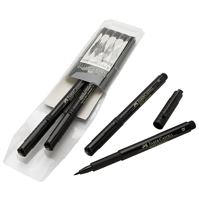 FABER-CASTELL ファーバーカステル 色鉛筆 ピット アーティストペン ブラックアソート | 世界の筆記具ペンハウス