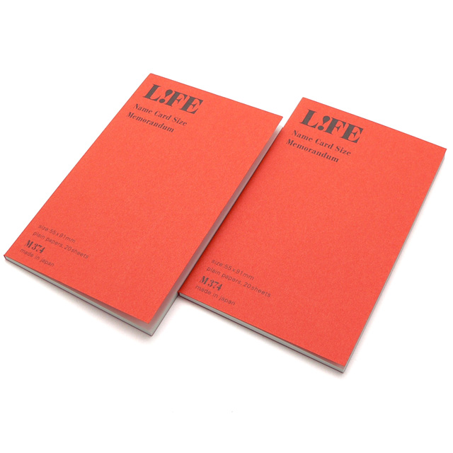 LIFE ライフ メモ手帳 名刺型メモランダム（朱） 2冊入り 1パック M374