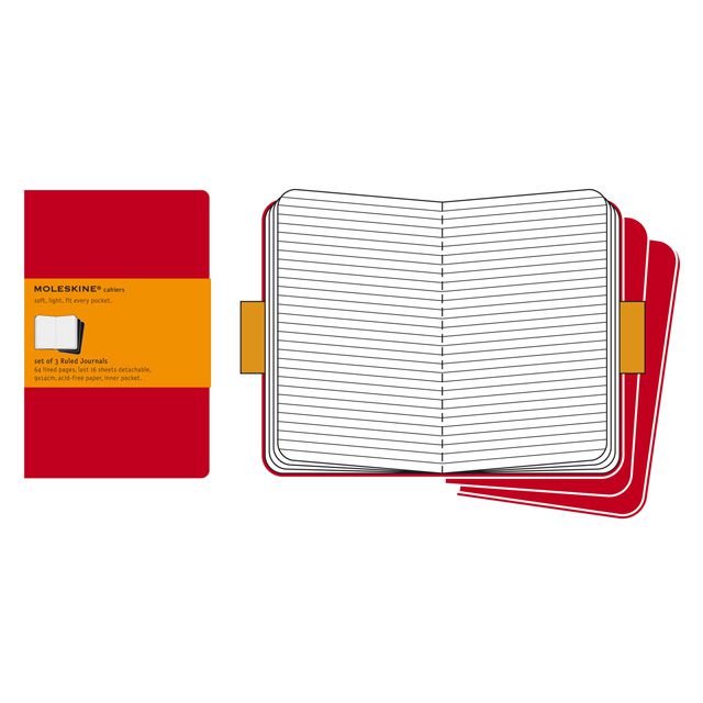 MOLESKINE（モレスキン） カイエ ポケットサイズ CH111 5180013 ルールドノート えんじ 3冊セット