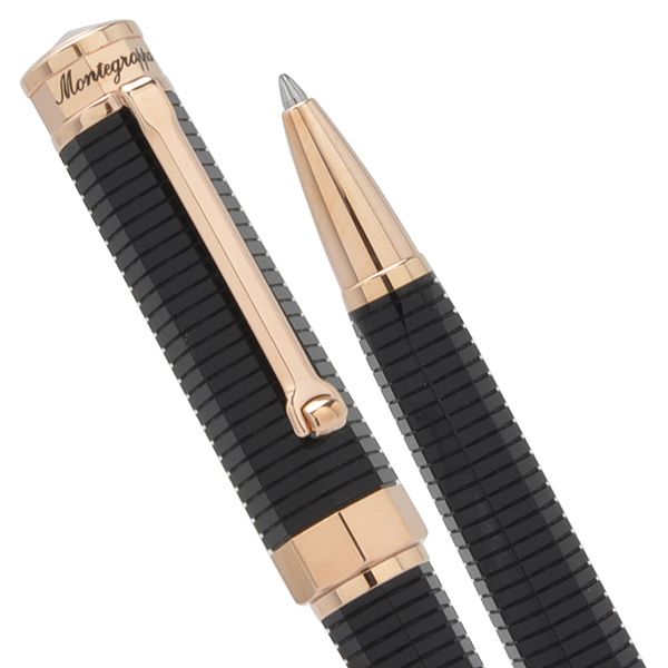 【本国取り寄せ】Montegrappa（モンテグラッパ） ボールペン ネロウーノ リネア レッドゴールド ISNRCBAC ブラック