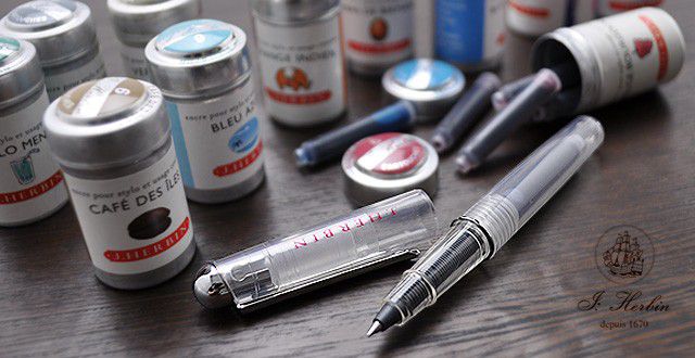 HERBIN（エルバン） インクローラーボール カートリッジインク用ペン HB-PEN03 スケルトン