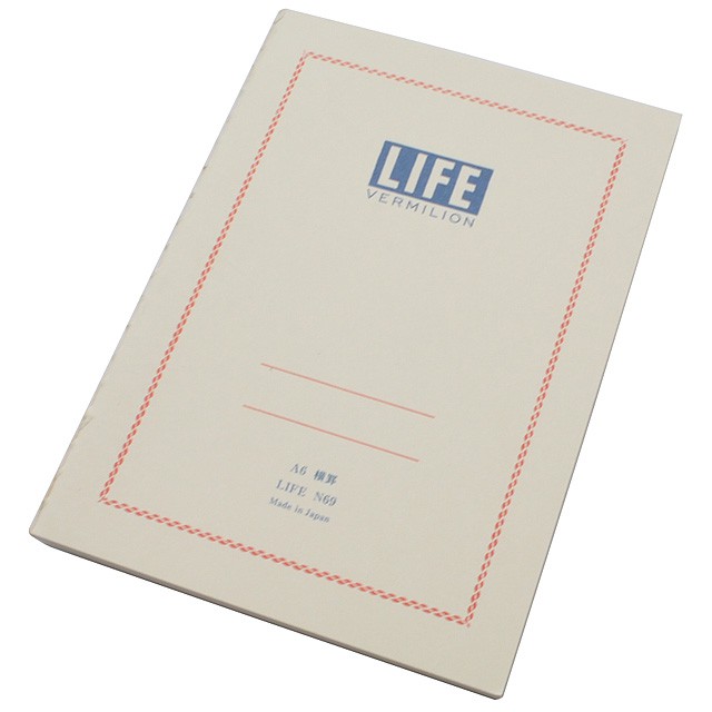 LIFE（ライフ） A6サイズ バーミリオン 7mm横罫 単品 N69