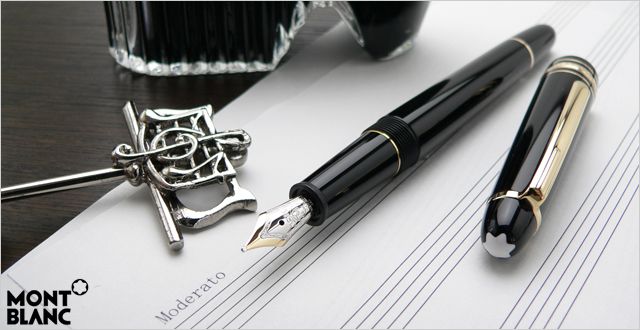 ミッドナイ MONTBLANC - モンブラン マイスターシュテュック 145 クラシック 万年筆 ブラック Fの いなく - www