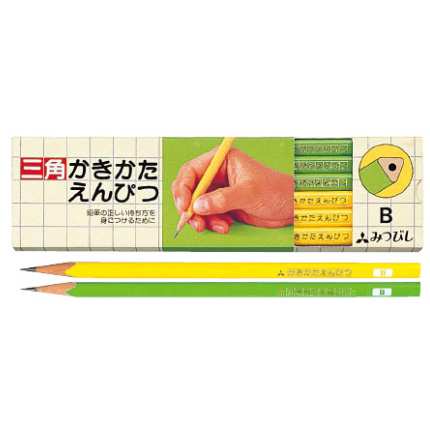 三菱鉛筆（鉛筆） 鉛筆 三角軸 K4563 3角 黄緑 1ダース