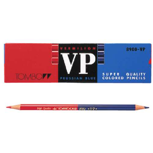 トンボ鉛筆 鉛筆 赤青鉛筆 8900-VP（朱藍） 1ダース