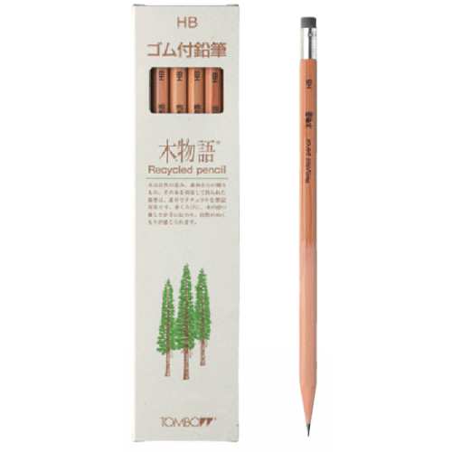 トンボ鉛筆 鉛筆 木物語 ゴム付き鉛筆 1ダース LG-KEAHB