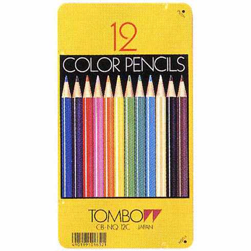 TOMBOW（トンボ鉛筆） 色鉛筆 CB-NQ12C 12色（缶入）