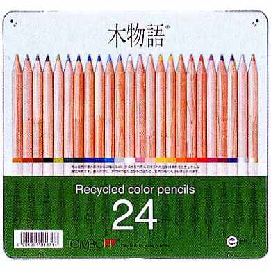 トンボ鉛筆 色鉛筆 木物語 CB-RE24C 24色（缶入）