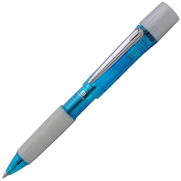 三菱鉛筆 ネームペン 印鑑付ボールペン SH-1002T-8 透明水色